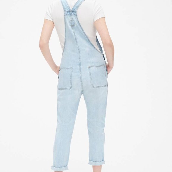 Gap Relaxed Denim Overalls, Light Indigo, S - Picture 2 of 9